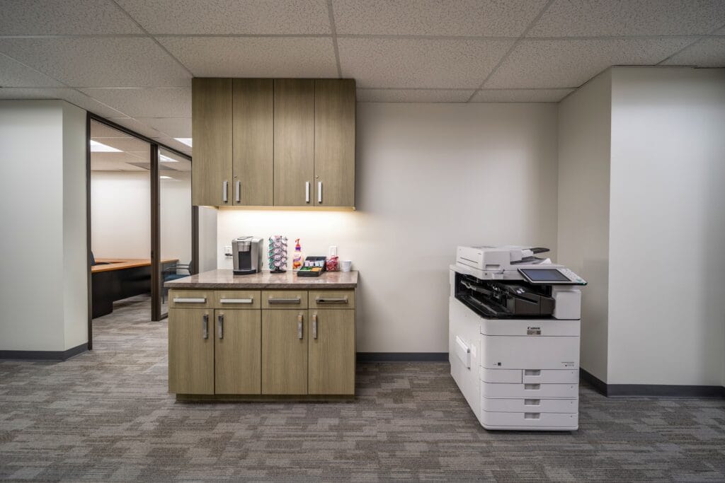 office amenities with a small coffee bar